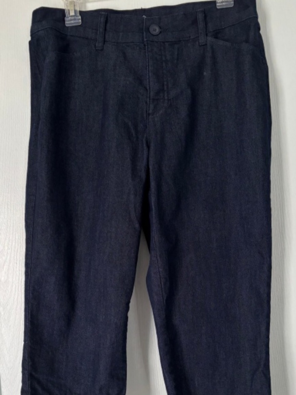 St.John's Bay Crop Pants Size 8 Women's Chino Blue Cotton Blend